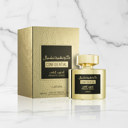 Lattafa Confidential Private Gold Luxe Dubaï Unisexe