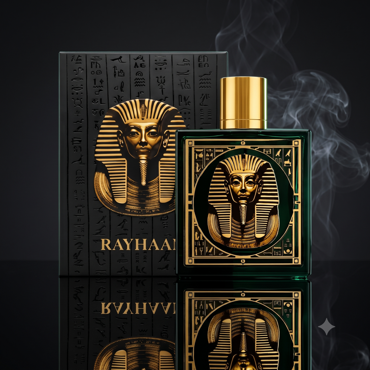 Présentation prestigieuse du parfum Pharaoh de Rayhaan chez Newreine.