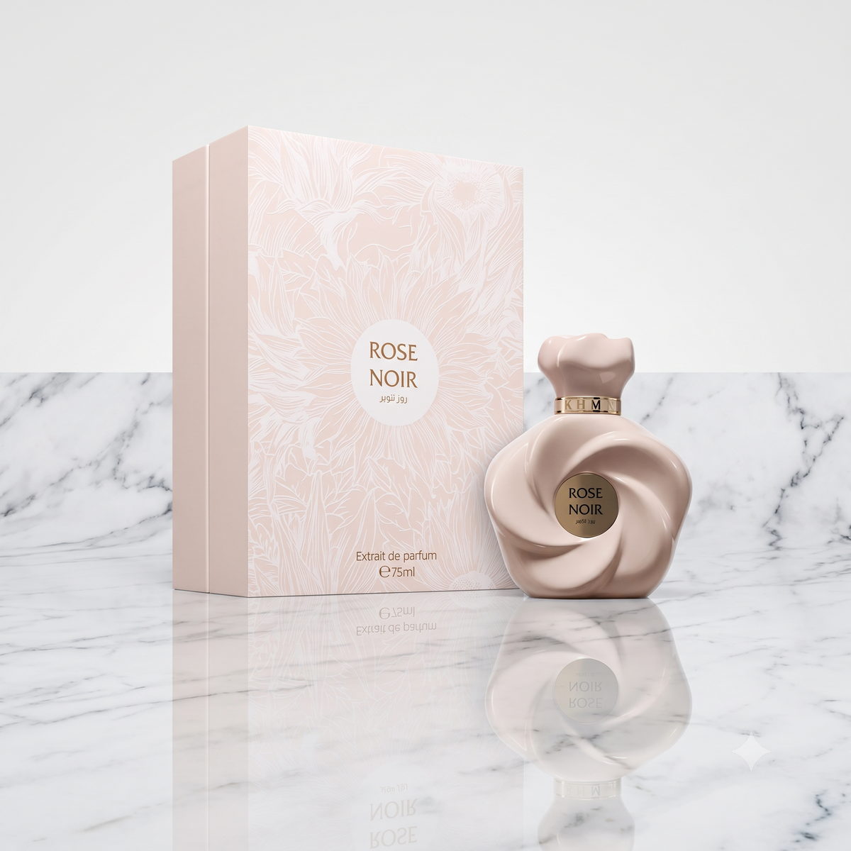 Flacon luxueux du parfum Rose Noir par Ahmed Al Maghribi, exclusivité chez NEWREINE Lyon.