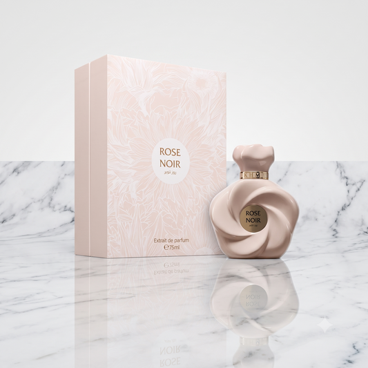 Flacon luxueux du parfum Rose Noir par Ahmed Al Maghribi, exclusivité chez NEWREINE Lyon.